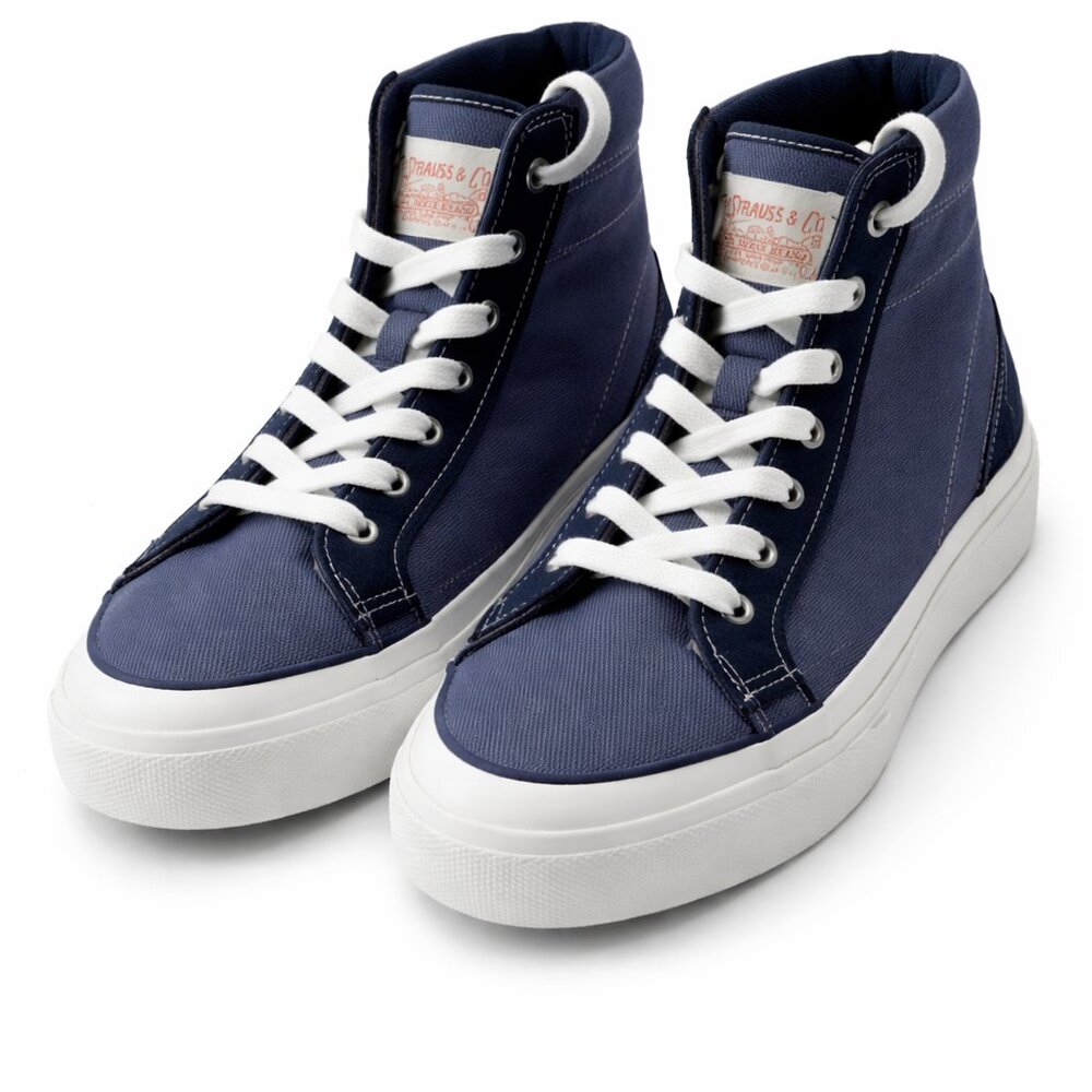 Levi’s Strauss & Co Men’s Navy Canvas High-Top Sneakers Size 9.5